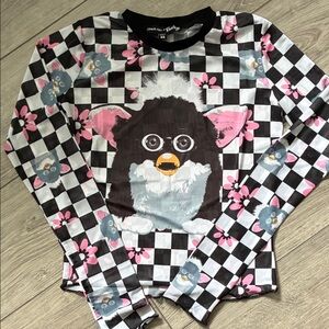 Dolls Kill x Furby mesh shirt